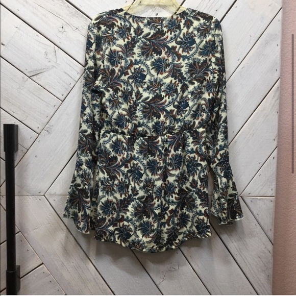 missguided paisley playsuit long sleeve romper new - Picture 10 of 12